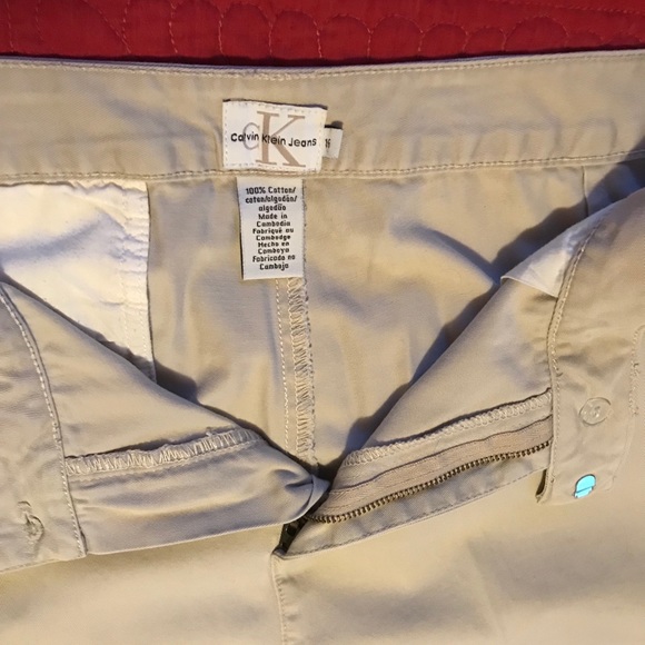 Calvin Klein Light Tan Kaki Dressy Jeans Size 16 - Picture 5 of 8